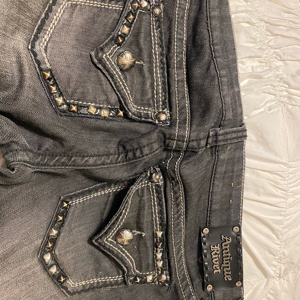 Antique rivet jeans 27, rice 7, insteam 30